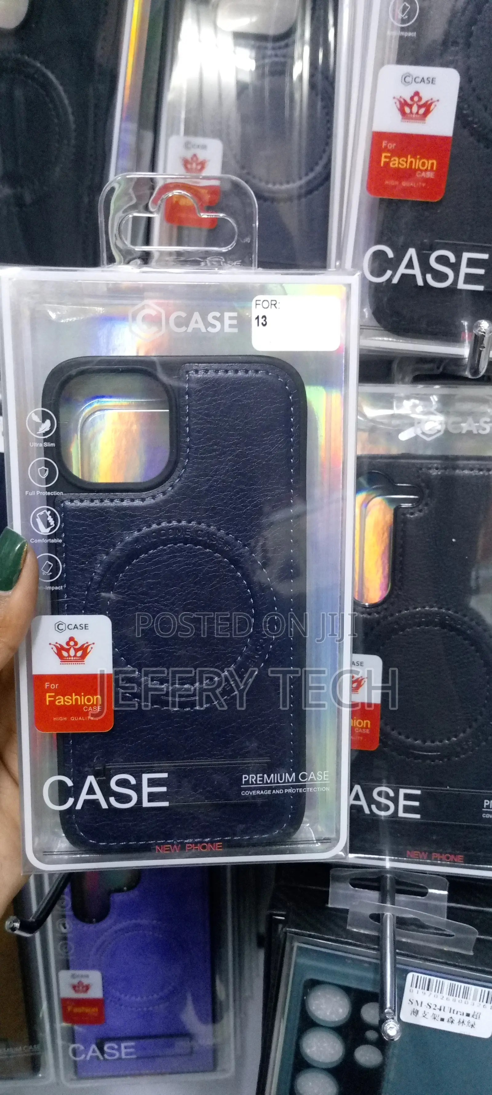 Designed for iPhone 13, Luxury Slim Fit PU Leather Back Case