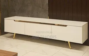 Glass Top White Tv Stand (6FT)