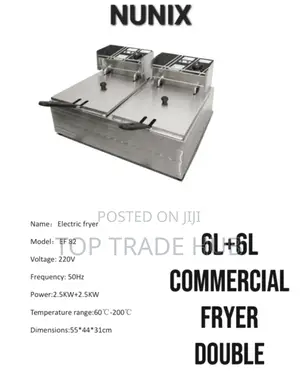 Nunix Commercial Electric Deep Fryer 6L +6L