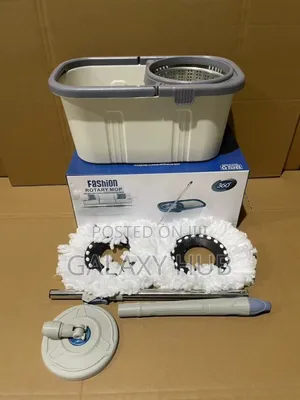 White Spin Mop and Bucket