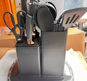 Silicon Non-Stick 19pieces Kitchen Cookware .(Grey Blak
