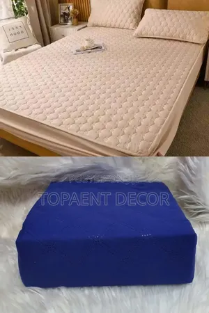 Beige and Blue Waterproof Mattress Protectors