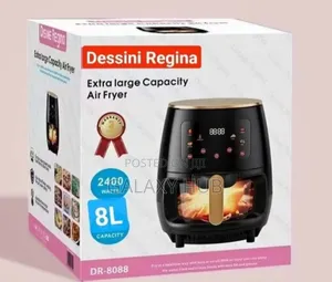 Glass Oven Dessini Air Fryer 8 Litres Black