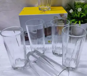 Glass , Set of Six Bid Water Glasses 