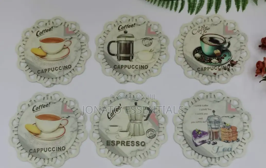 2 Piece Coffee Tea Themed Drink Coasters