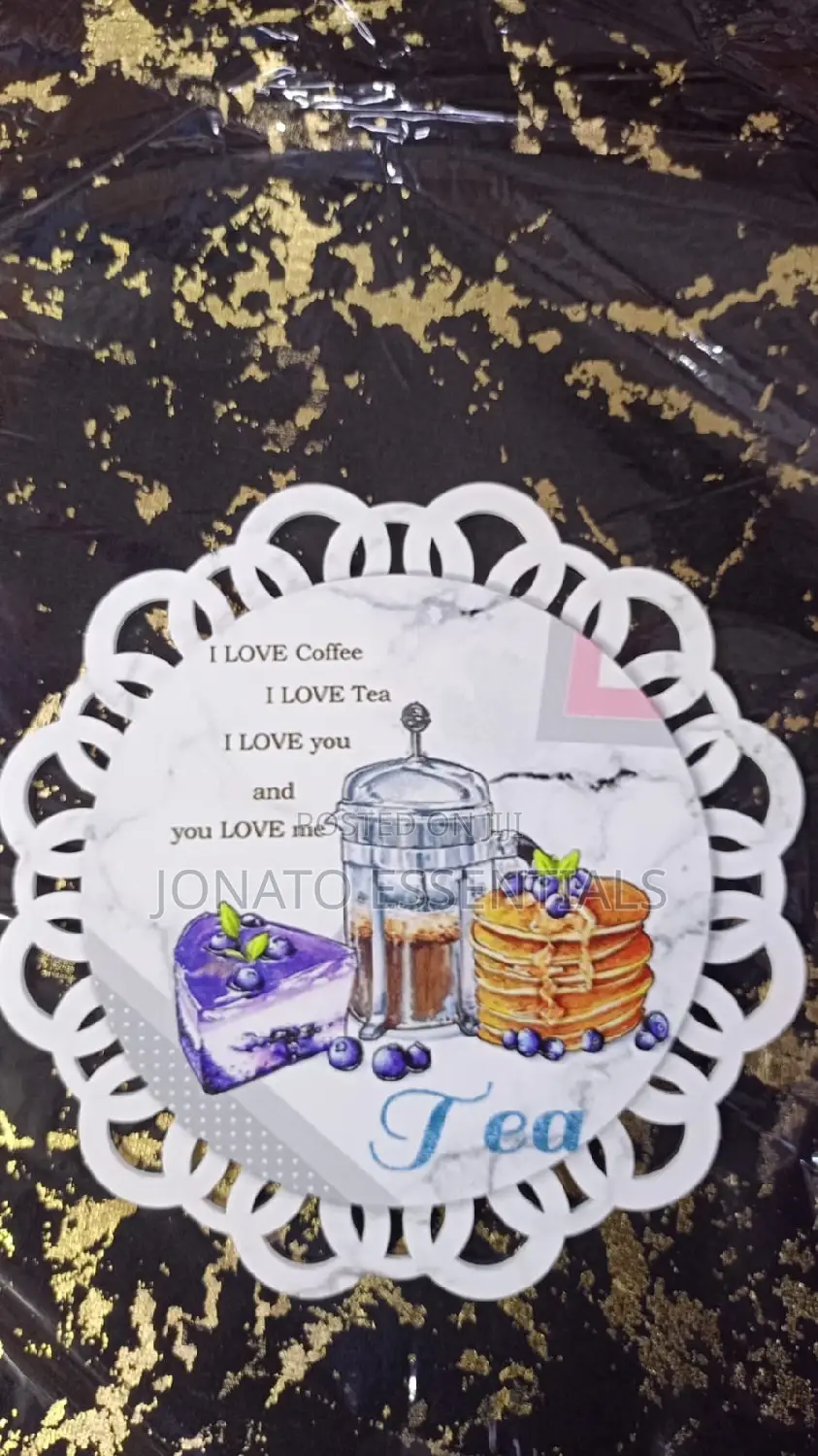2 Piece Coffee Tea Themed Drink Coasters