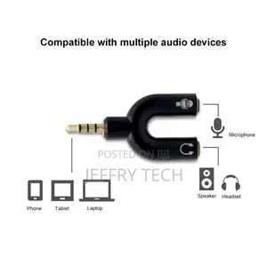 AUX 3.5mm 4p to AUX 3p Audio Splitter Adapter Cable Micropho
