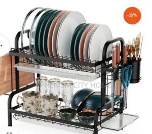 2 Tier Carbon Steel Dish Rack
