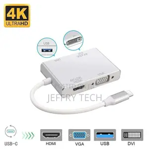4 in 1 USB-C Type-C to HDMI + VGA + DVI + USB 3.0 Convert