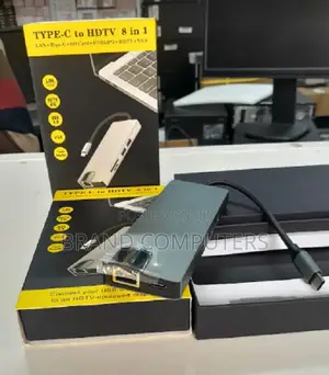 Type-C 8-in-1 Adapter With HDMI VGA LAN SD USB 3.0 Audio Ada