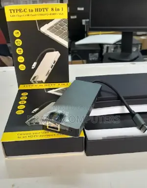 Type-C 8-in-1 Adapter With HDMI VGA LAN SD USB 3.0