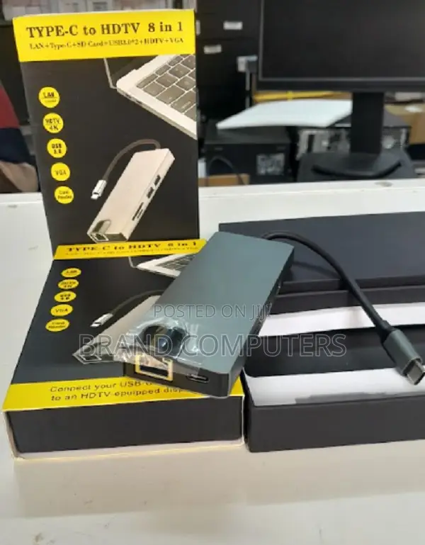 Type-C 8-in-1 Adapter With HDMI VGA LAN SD USB 3.0