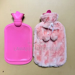 Pink Fur Cover Hot Water Bottle
