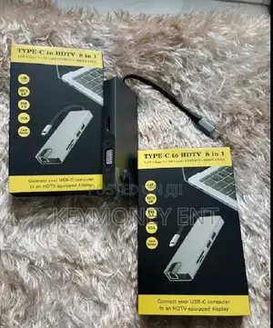 Type C Multi Functional 8 in 1 Type C to VGA,HDMI,LAN Adapte