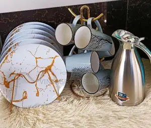 Tea Set , 13 in 1 Tea Set (Mugs, Flask and Plates )• √