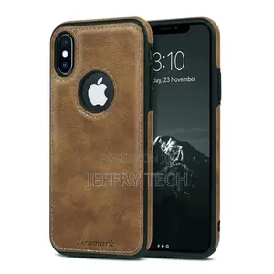 Leather Back Cover Case for iPhone X/Xs (Brown)