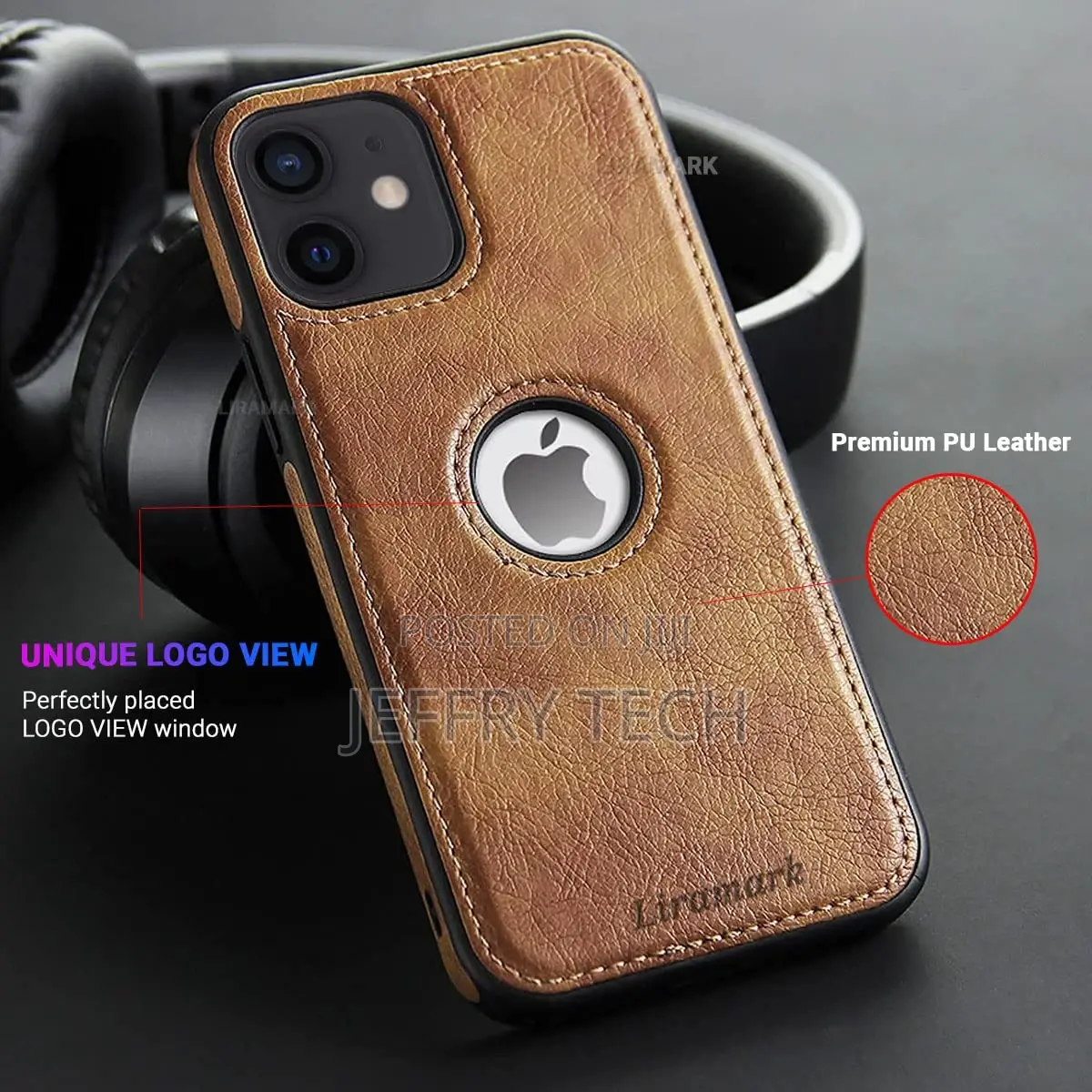 Leather Flexible Back Cover Case Designed for iPhone 12 Mini
