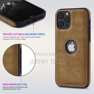 Leather Back Cover Case for iPhone 12 / iPhone 12 Pro (Brown