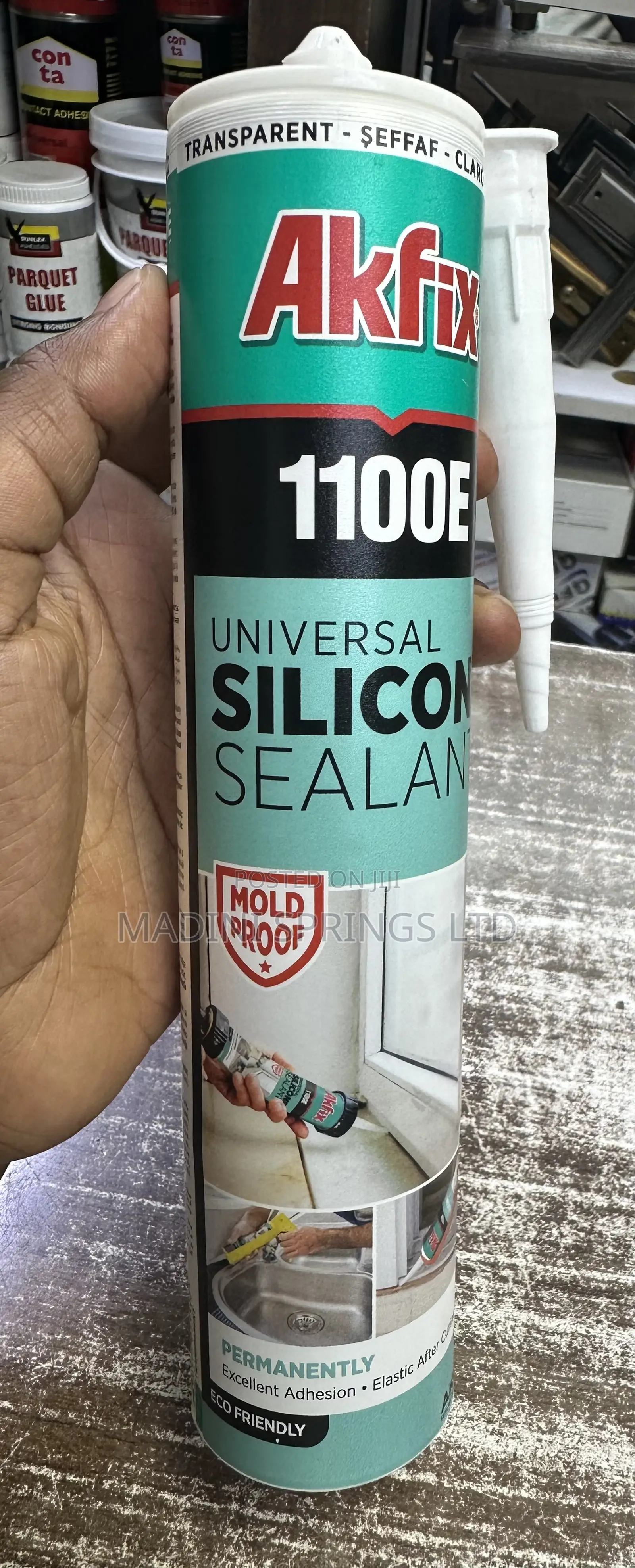 Akfix 1100e Mold Proof Universal Silicon Sealant (Clear)