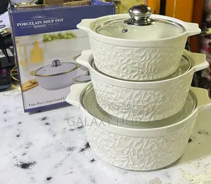 3 PCS Soup Pot Porcelain Ceramic 3L ,2L and 1L