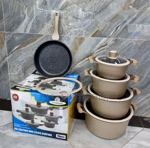 10pc Granite Die Cast Cook and Serve Pots