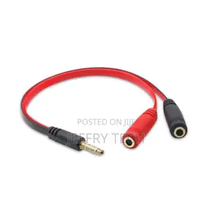 6" 1 Male to 2 Female Gold Plated 3.5mm Audio Y Splitter Hea