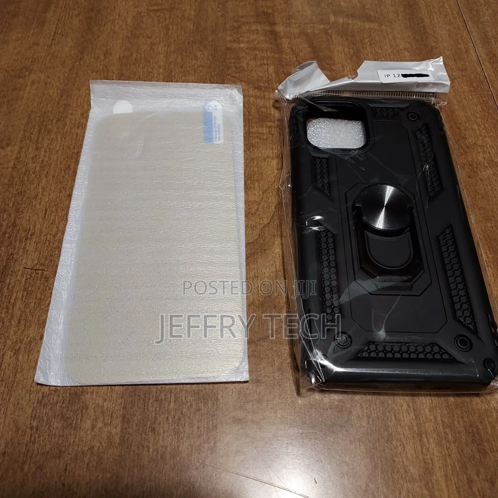 Case for iPhone 12 - Black - W/ Screen Protector and Stand C