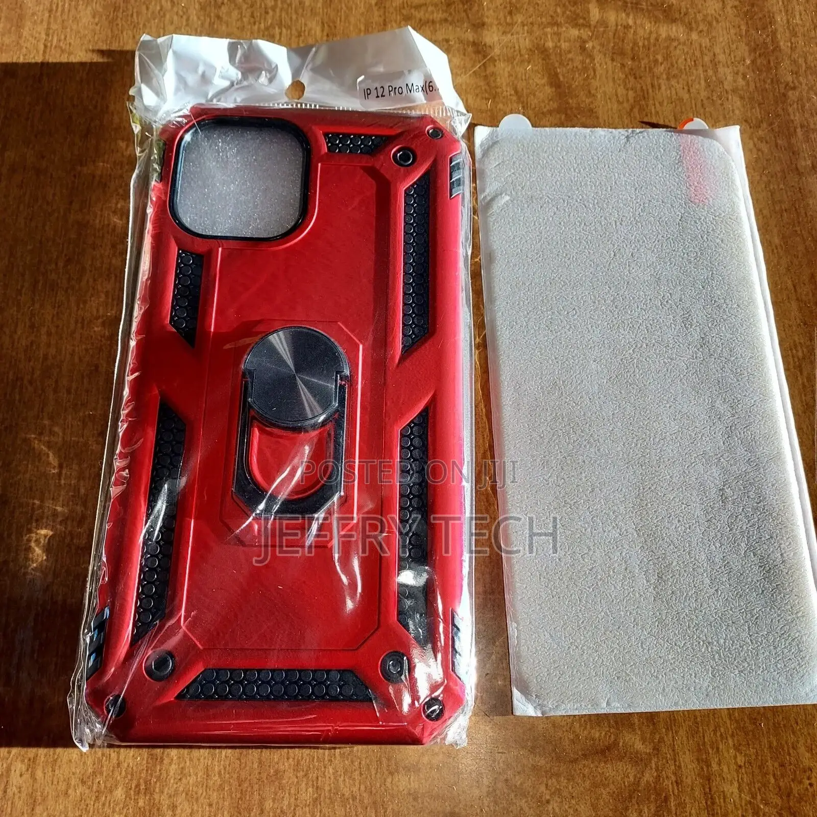 Case for iPhone 12 Pro Max - Red - W/ Screen Protector Sta