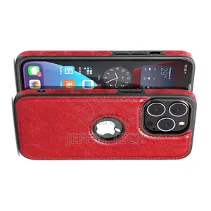 Leather Back Case Designed For Apple iPhone 13 Pro Max (Red)