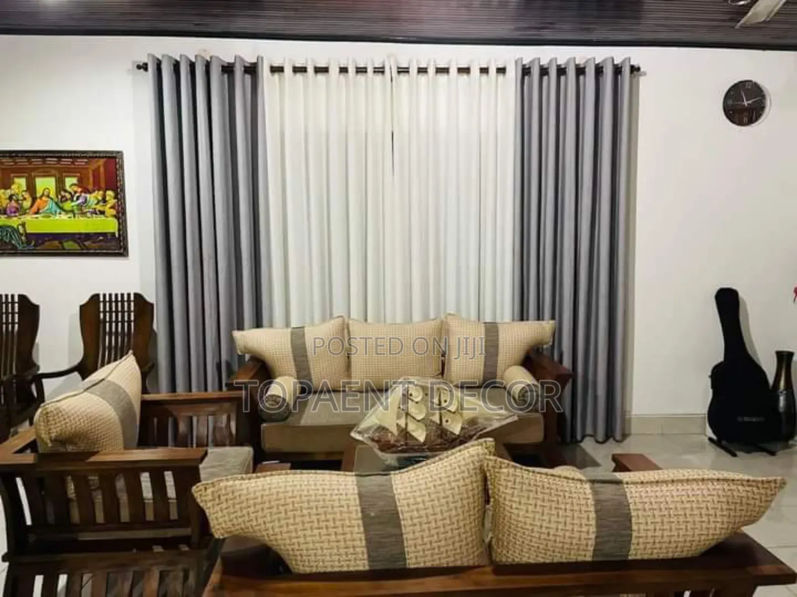 Grey Window Curtains and Plain White Sheers
