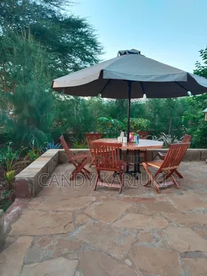 6 Seater Outdoor Wooden Set Plus Umbrella