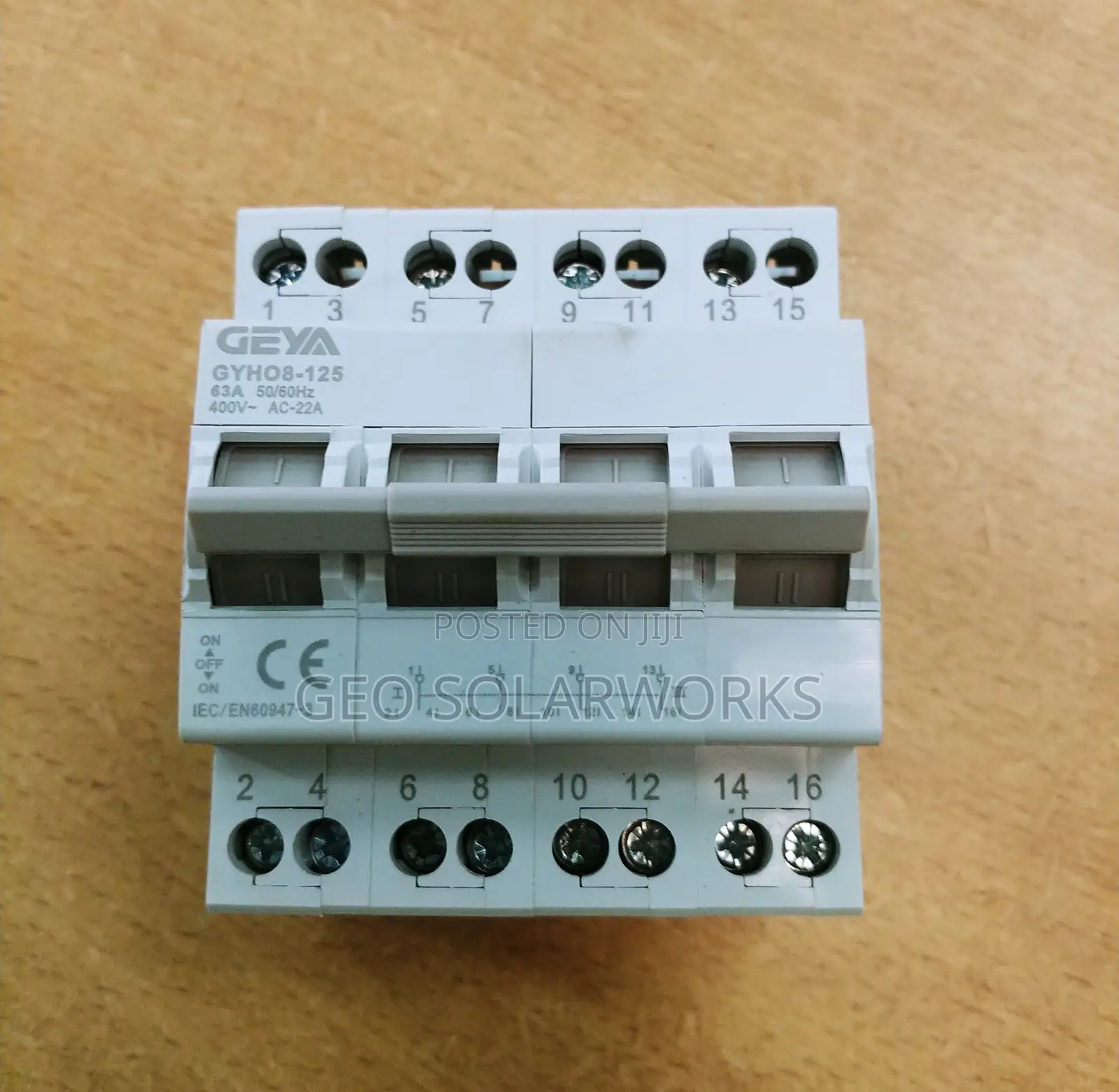 63A 4P GEYA Manual Changeover Transfer Switch- Din Rail Type
