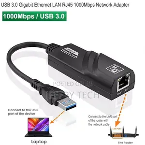 USB 3.0 to Gigabit 1000 MBPS RJ45 Ethernet LAN Network Adapt
