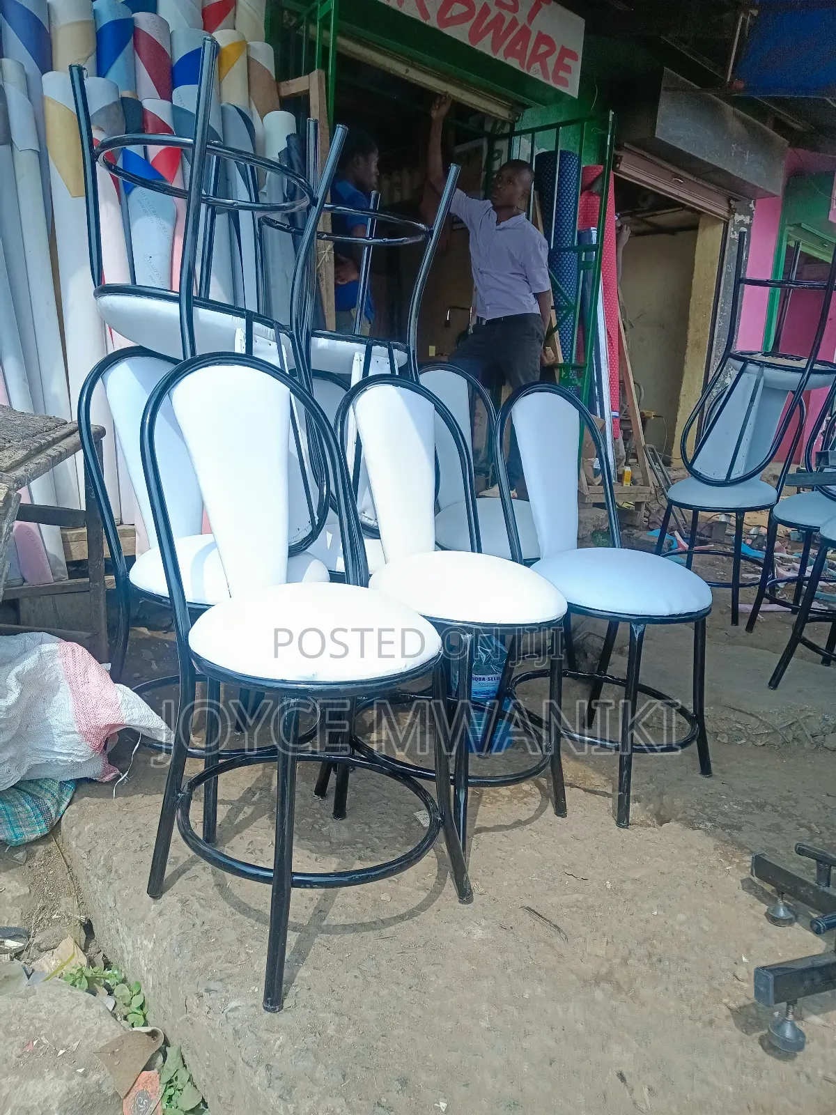 Restaurant Chairs, White and Black