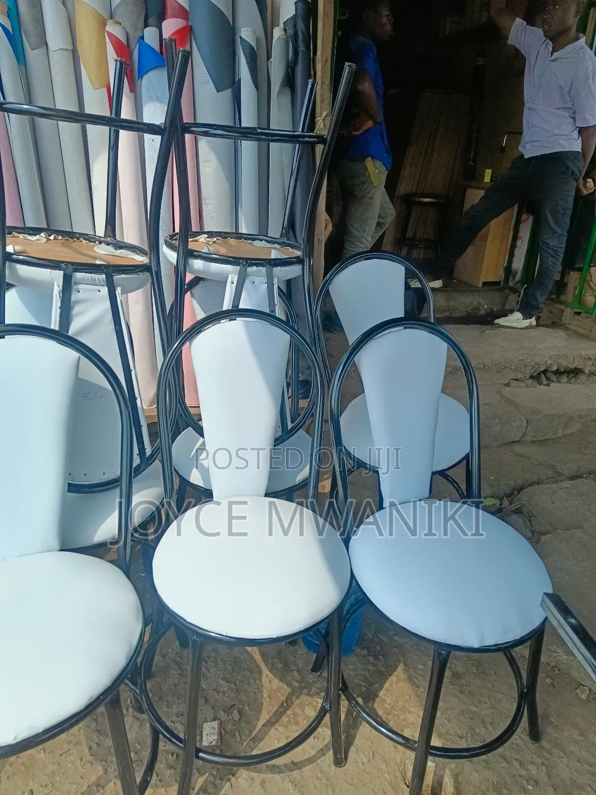 Restaurant Chairs, White and Black