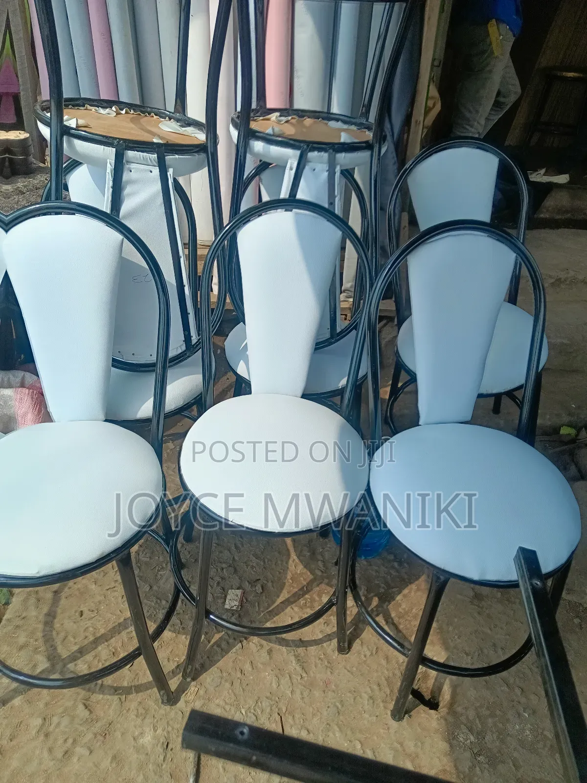 Restaurant Chairs, White and Black