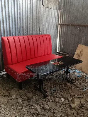 Restaurant Couch Red and a Table 
