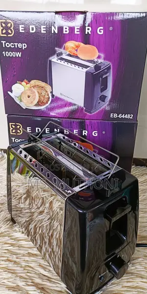 Edenberg 1000 Watts 2 Slot Toaster in Black and White