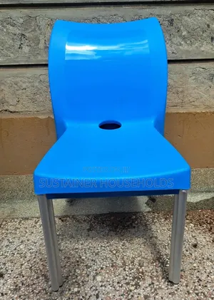 Armless Plastic Chair With Silver Chrome Legs