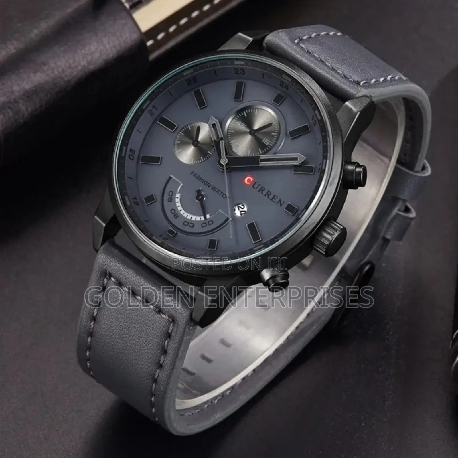 Classic Curren Gents Leather Strap Watch