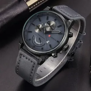 Classic Curren Gents Leather Strap Watch
