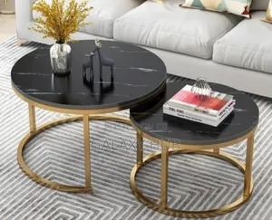 Black Oval Marble Coffee Table