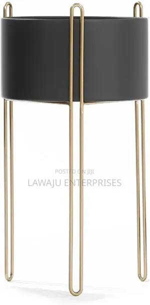 Large Planter With Gold Stand