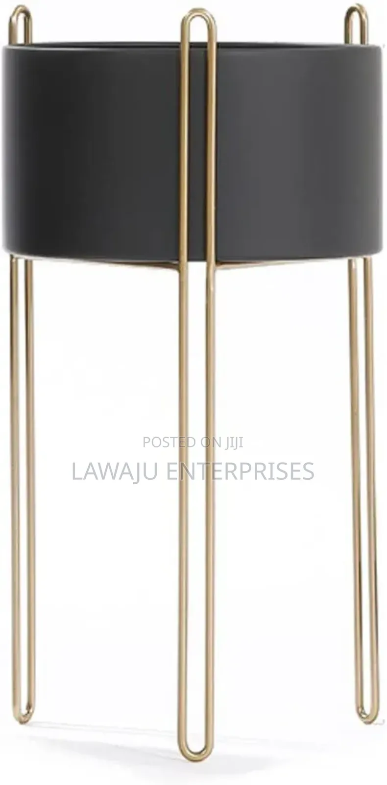Large Planter With Gold Stand