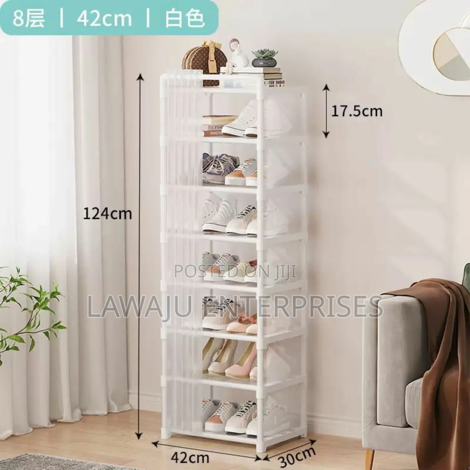 8 Layer Shoe Rack With Dust Cover