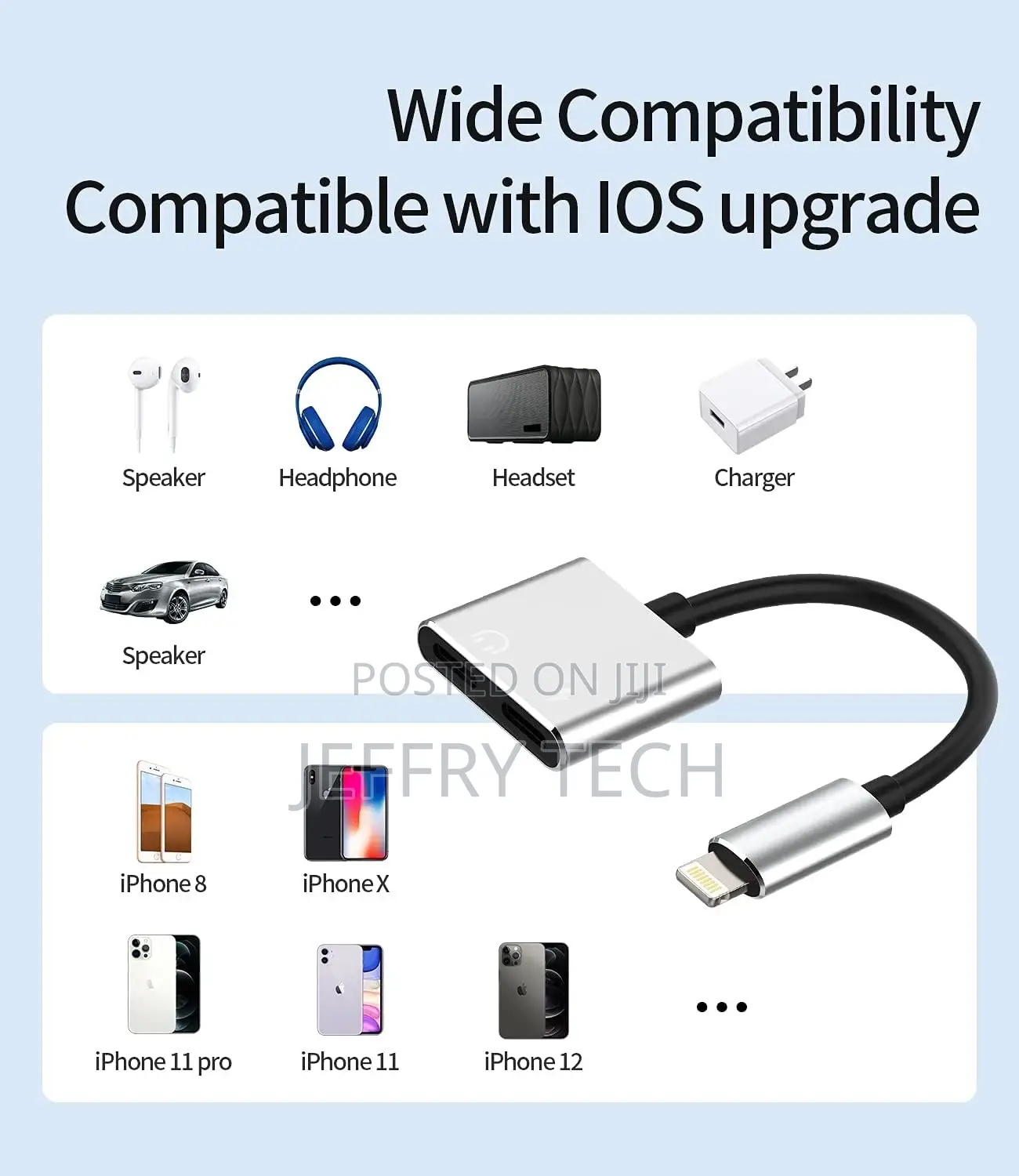 Double Lightning Adapter - 4 in 1 Function, Sync Over Itune