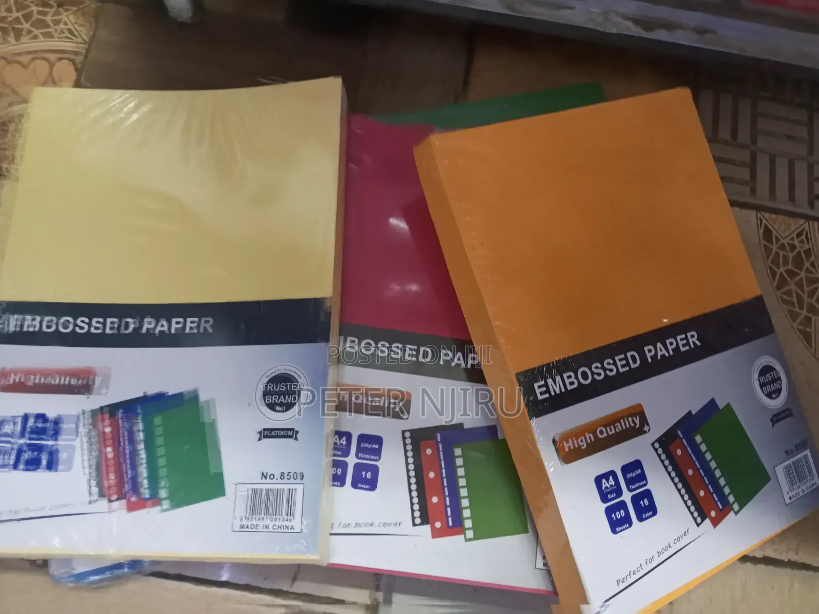 Embossed Paper Ream +BINDING COVER 100pcs/PKT A4SIZE