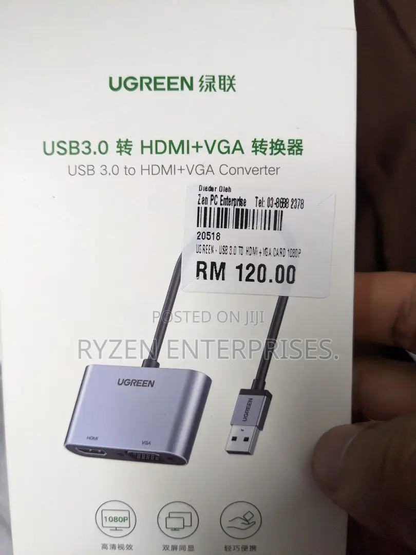 UGREEN USB-A 3.0 to HDMI + VGA Converter - CM449