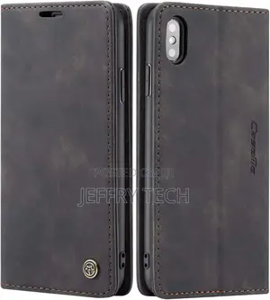 Magnetic Closure Credit Card Holder for iPhone Xs Max - Bla