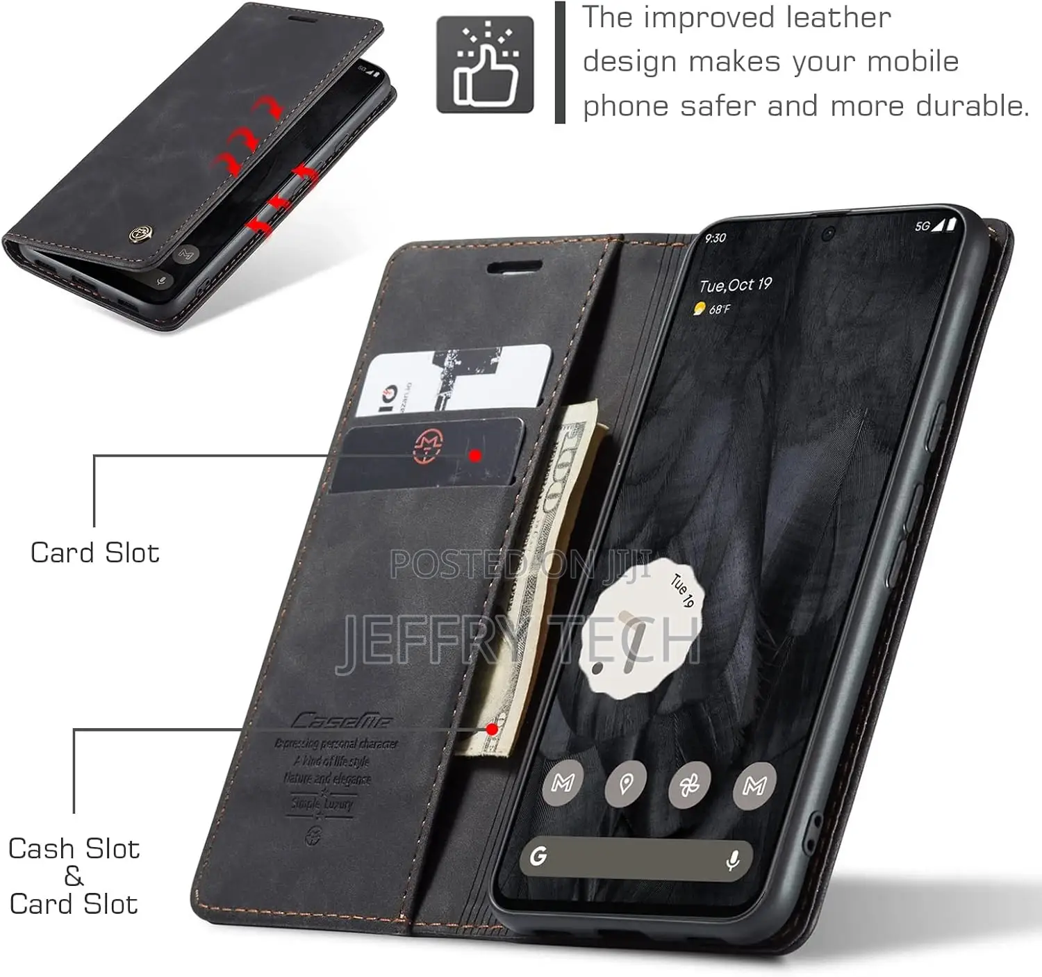 Kowauri for Google Pixel 8 Pro Case, Leather Wallet Case Cla